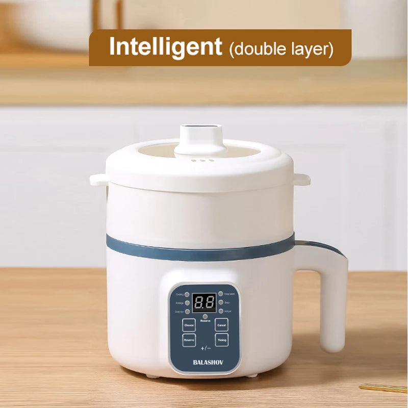 Cuiseur à riz électrique 1,7L, simple ou double couche, 220V, multi-cuiseur antiadhésif intelligent, cuiseur mécanique polyvalent pour riz vapeur, idéal pour la maison.