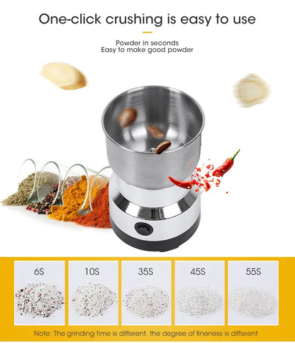 Mini moulin électrique 300 ml pour la maison – Broyeur ultrafin pour aliments pour bébé, moulin à café, broyeur d’épices et de poivre, moulin à grains avec 2/4 lames.