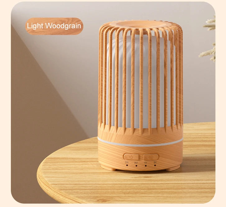 Diffuseur d'huile essentielle et humidificateur d'air ultrasonique 150 ml en forme de cage d'oiseau, machine électrique de parfum pour la maison et la chambre.